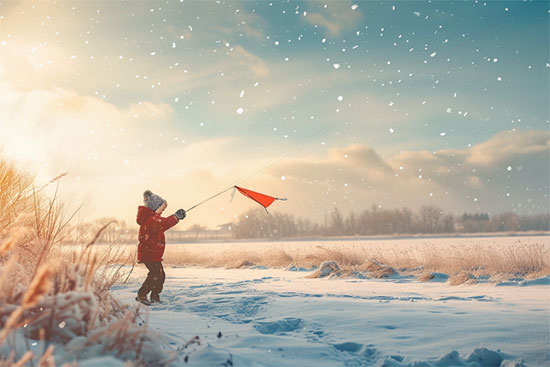 Flying a kite in winter. Everything you should know